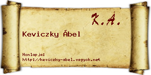 Keviczky Ábel névjegykártya
