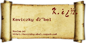 Keviczky Ábel névjegykártya